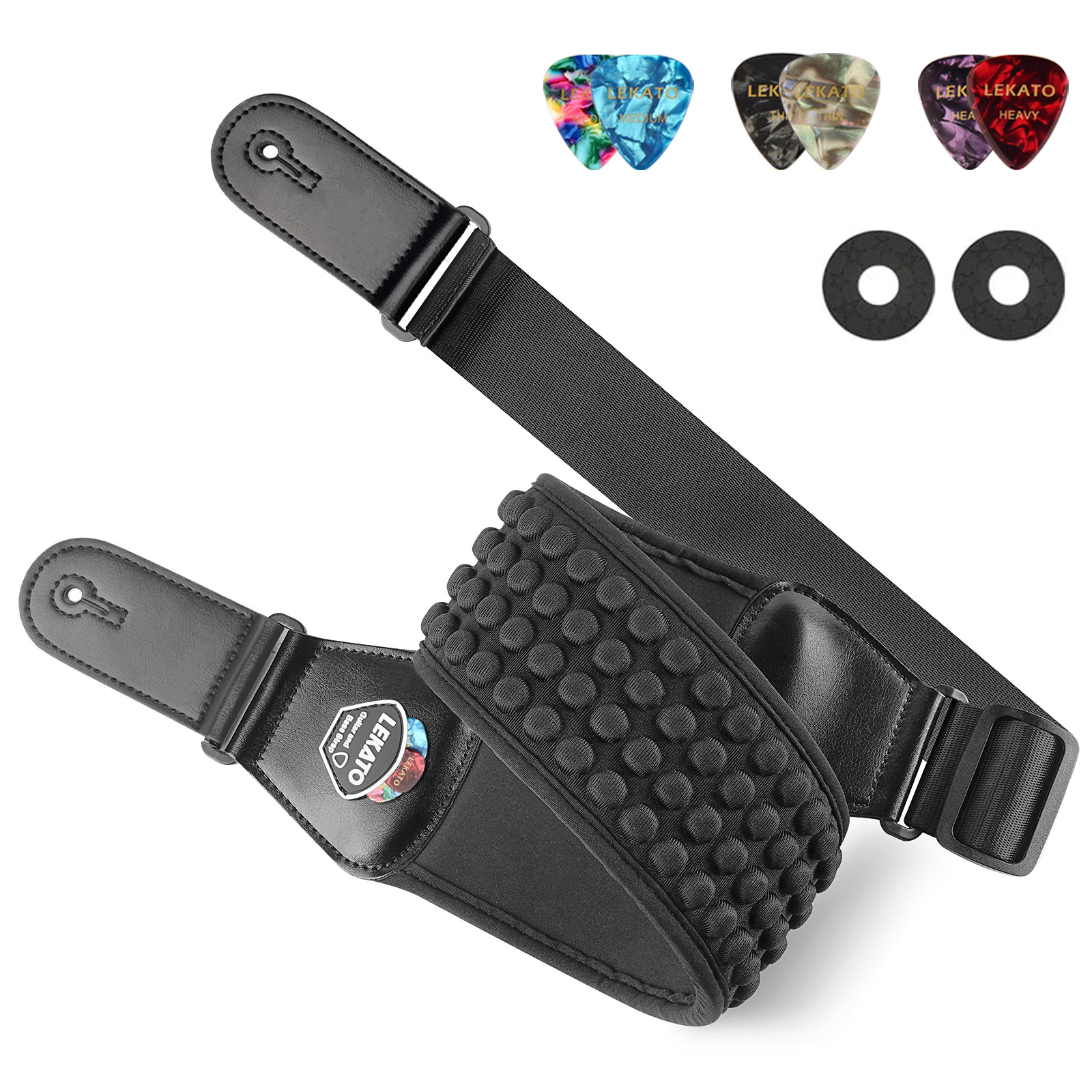 Tali Gitar Lekato Pro - 3 Temp - Guitar Strap Padded ulasan dan harga